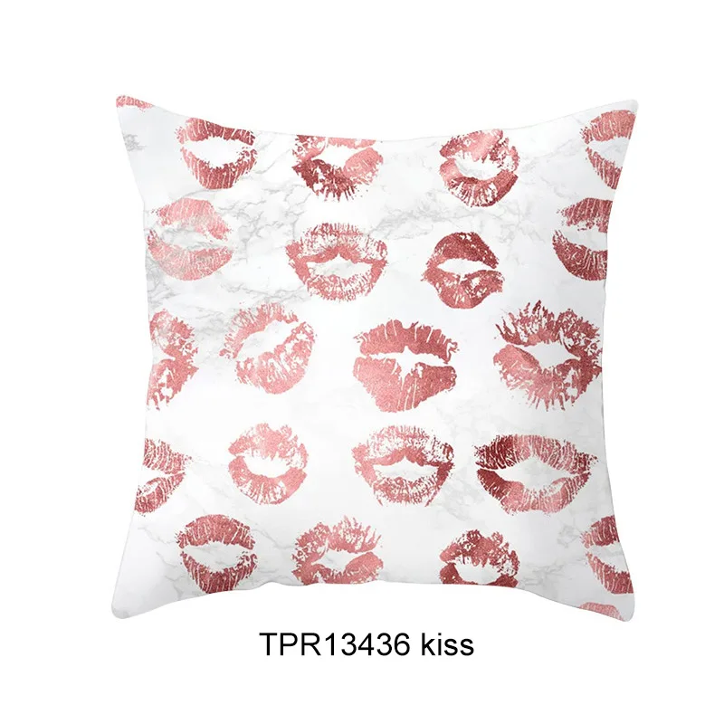 TPR13436 kiss Простой геометрический стиль декоративные наволочки кожа домашний текстильная подушка чехол кровать бросок Декоративные 45x45 см - Цвет: TPR13436 kiss