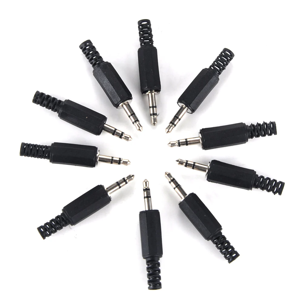 10pcs Adapt Jack Dual-channel Accessories Audio Connect Male Replacement For Repair 3.5mm Stereo Headset Plug | Обустройство дома