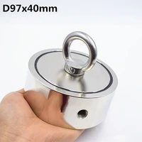 strong neodymium magnet double side d9740mm search magnet hook 490kgx2 super power salvage fishing magnetic stell cup holder