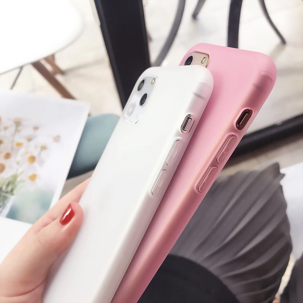 Прозрачный яркий однотонный чехол для телефона для iPhone 11 Pro Max X XR XS Max 6 6S 7 8 Plus Мягкая силиконовая задняя крышка на весь корпус Coque