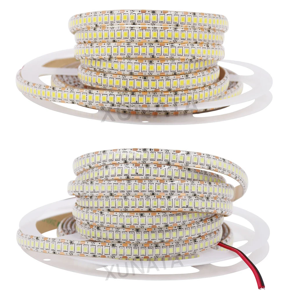 DC12V SMD 2835 Светодиодная лента 300 светодиодный S 1200 светодиодный S 2400 светодиодный S водонепроницаемая лента стабильный супер яркий светодиодный светильник для украшения дома 5 м