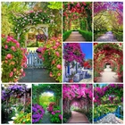 Алмазная 5D картина сделай сам, Набор для вышивки крестиком с цветами, пейзаж, мозаика, алмазная вышивка, полноразмерная картина, домашний декор, подарок