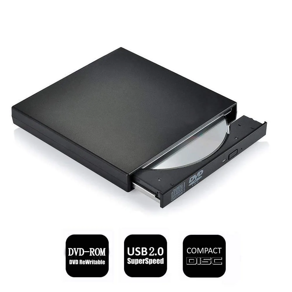 

External CD Drive USB 2.0 External DVD-Reader With CD-RW Burner Drive For Notebook PC Desktop Computer Plug And Play Win 7 8 10