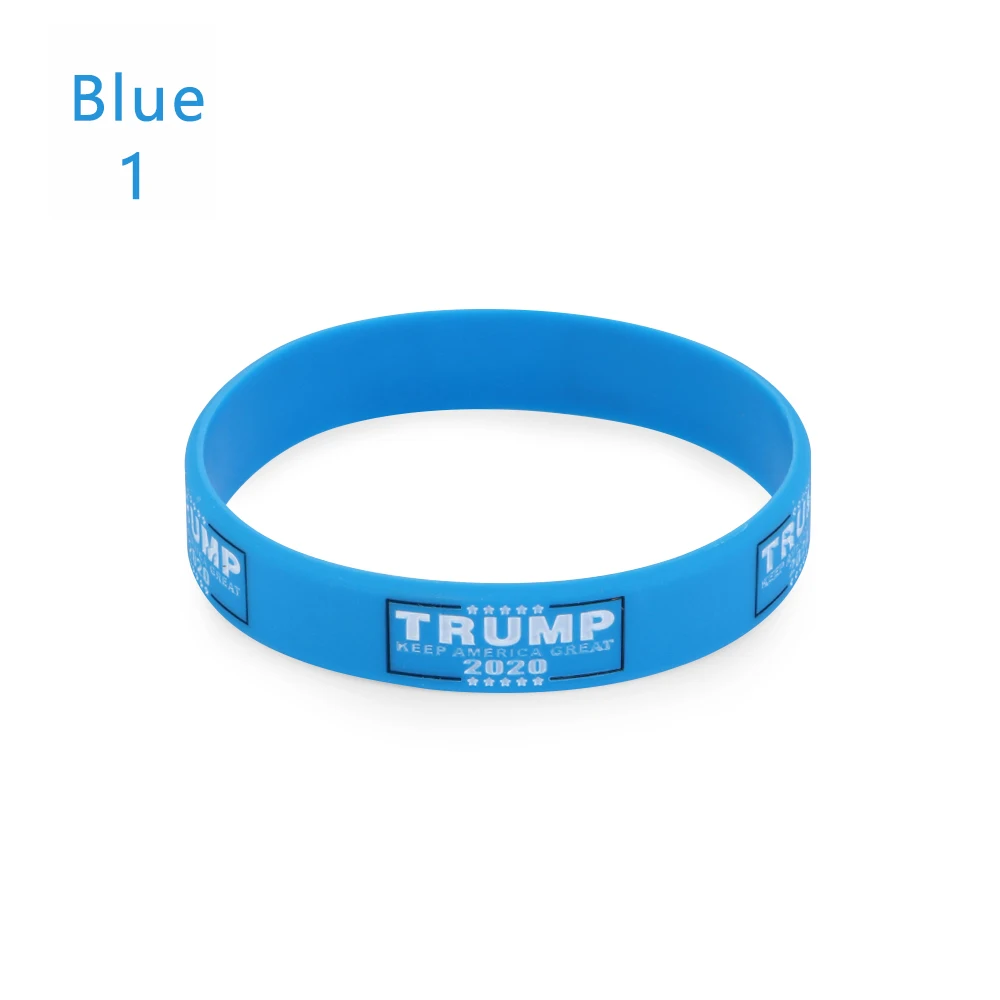 Blue-2 1 шт. Trump President силиконовые браслеты модный синий красный разноцветный браслет повседневные унисекс растягивающиеся модные аксессуары - Окраска металла: Blue-2
