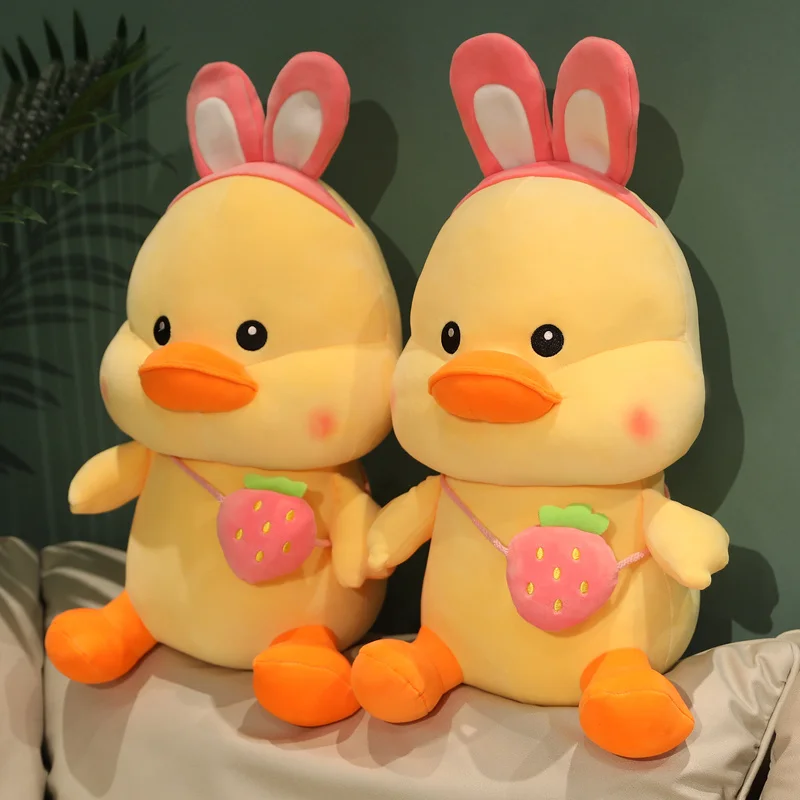 

Strawberry duck Animal Plush Toy Accompany Sleeping Pillows Birthday Gifts For Friends Bedside Sofa Cushion To Comfort And Cure