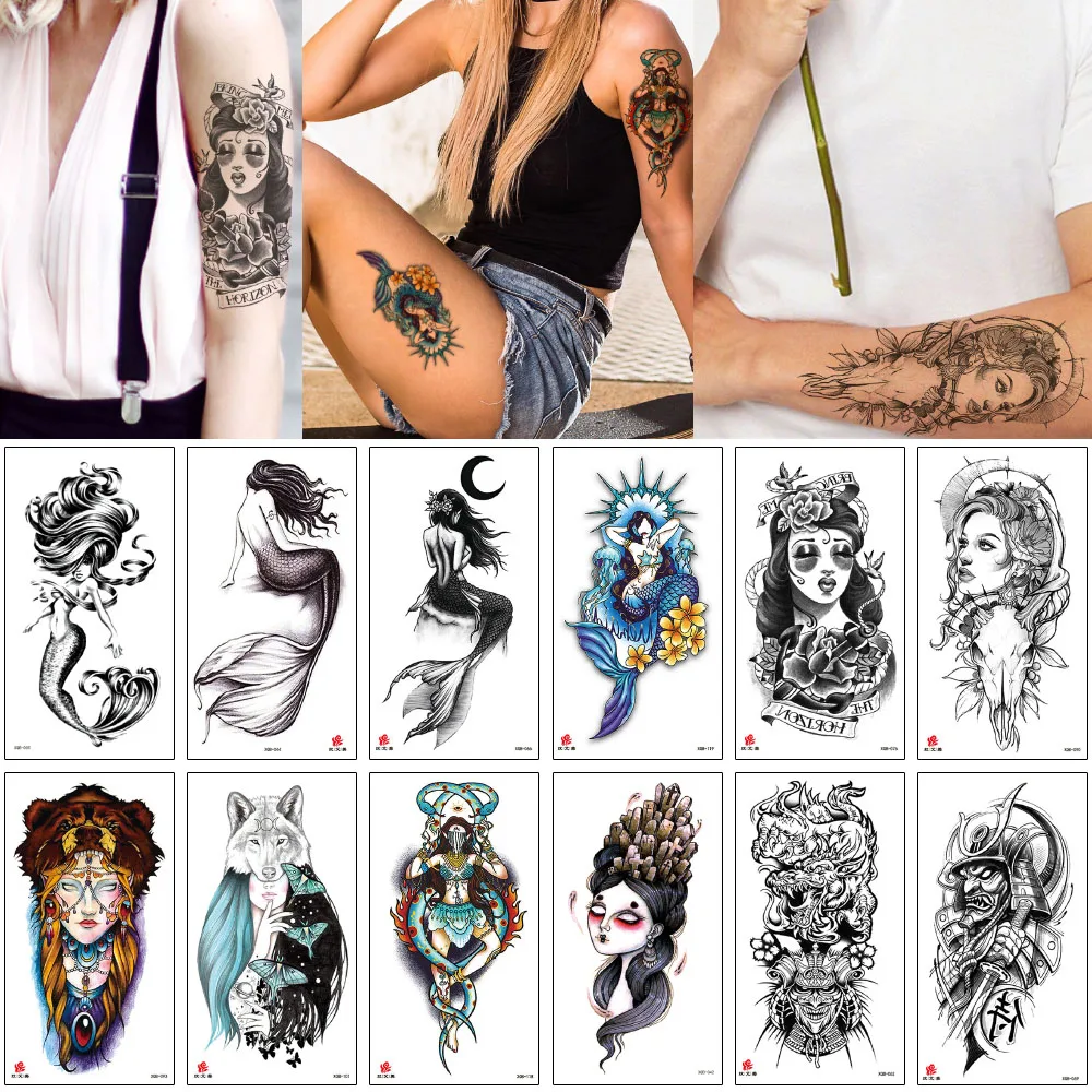 Временная татуировка в модном стиле поддельный эскиз наклейка для макияжа