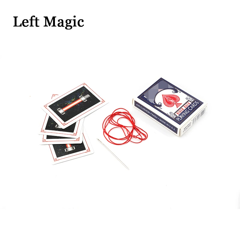 Игла через Волшебные трюки колоды волшебные карты реквизит крупным планом