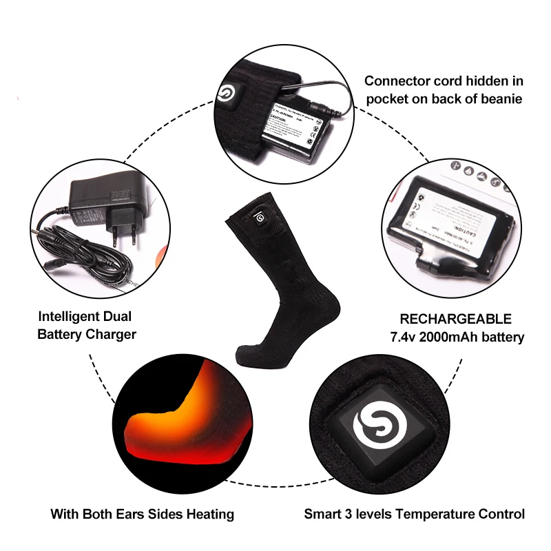 Теплые зимние носки savаккумуляторные 7 4 В для мужчин и женщин эластичные Лыжные с