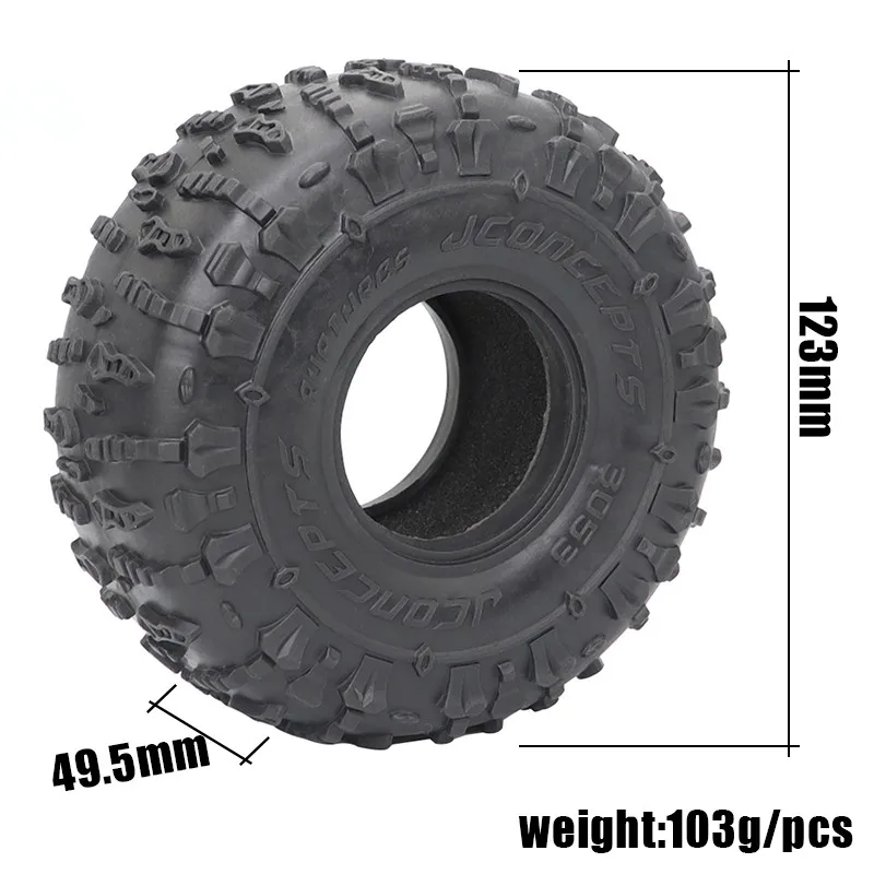 JCONCEPTS-neum&aacute;tico de goma de 1,9 pulgadas para coche teledirigido, rueda de 1,9, 123x49,5mm, para 1/10 RC Crawler Traxxas TRX4 TRX6 Axial SCX10 AXI03007 90046, 4 unidades-2