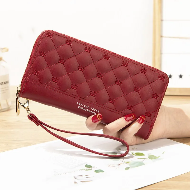 Женский Длинный кошелек из ПУ кожи с вышивкой|Женские кошельки| |