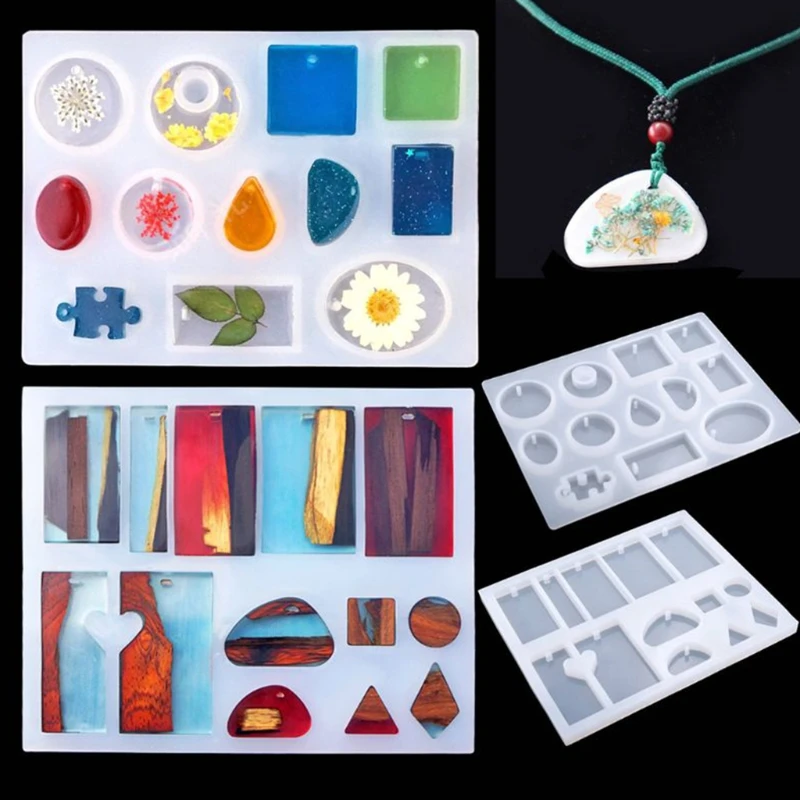 

Handmade Crystal Epoxy Resin Mold DIY Crafts Jewelry Earrings Making Tool Necklace Pendant Casting Silicone Mould