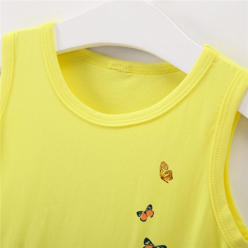 Платье для девочек лето 2020 детское платье без рукавов с принтом бабочки детская