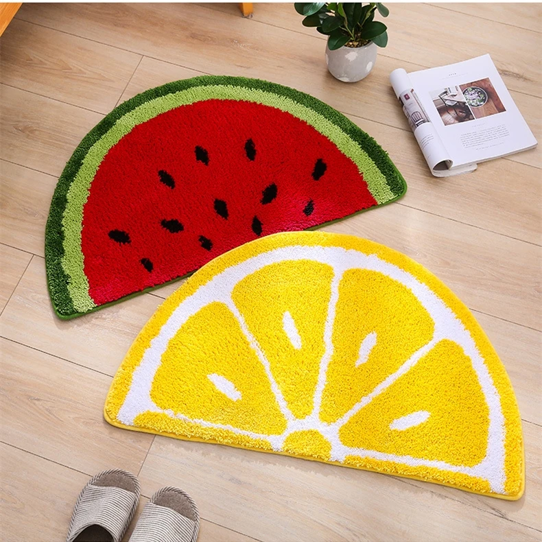 Креативный коврик с откидной крышкой в виде арбуза 50*80 см Противоскользящий для