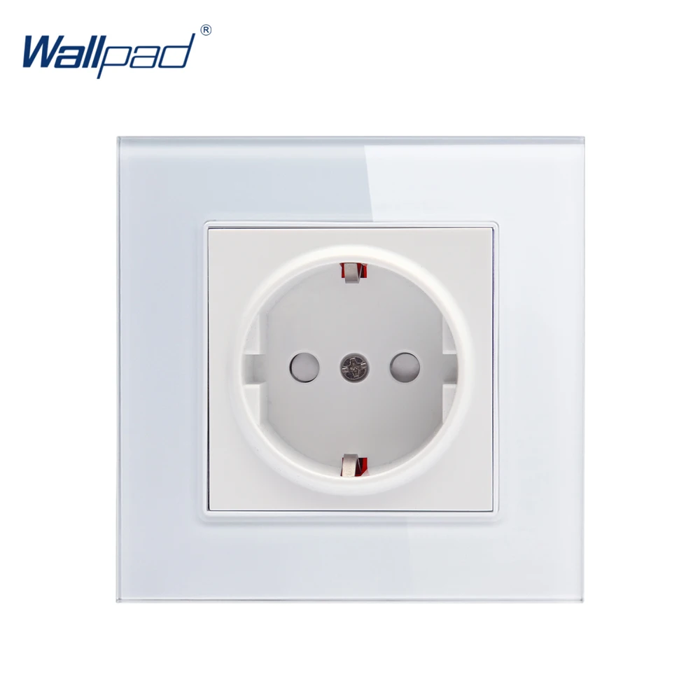 ЕС штепсельная розетка Wallpad с украшением в виде кристаллов Стекло Панель 110 V-250 V 10A-16A ЕС Пособия по немецкому языку Стандартный 16A стенная розетка разъем Мощность розетки