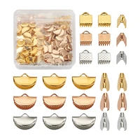 1 box iron ribbon crimp ends diy jewelry findings accessories bracelet earring connector making mixed color