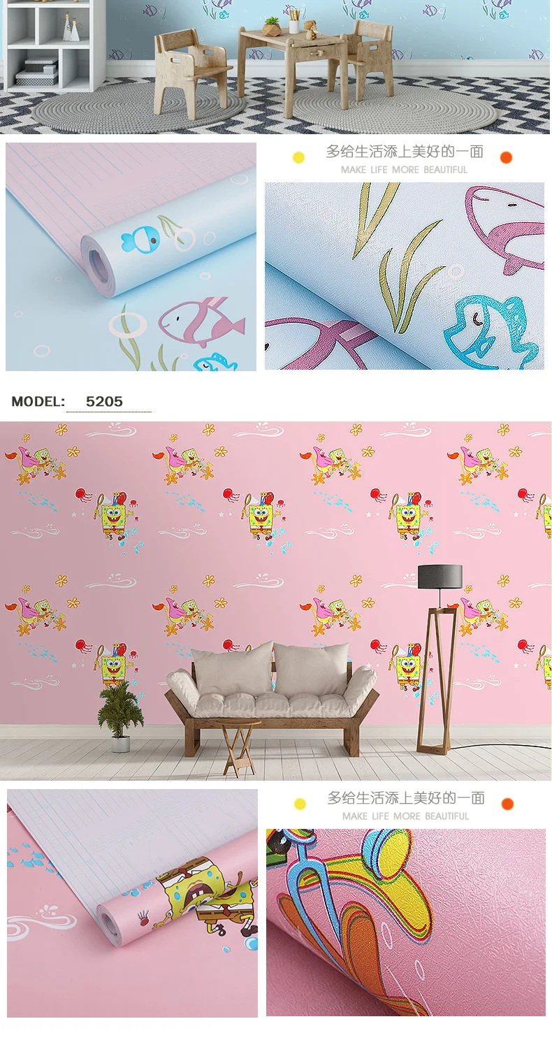 DIY ПВХ мультфильм самоклеющиеся обои гостиная спальня ТВ Задняя Детская комната мальчик девочка водонепроницаемые настенные стикеры на обои