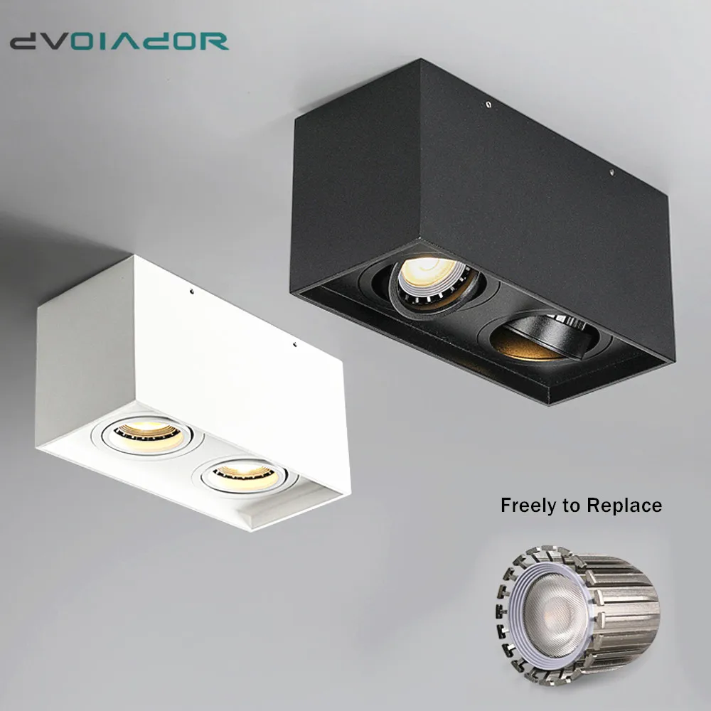 Светодиодный точечный светильник GU10 с одной двойной головкой потолочный