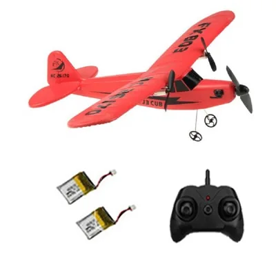 Red with 2 battery Горячий в США Начинающих Пульт Дистанционного Управления Самолета RC Самолета Расстояние 150 метров Пена Планер Самолет Хорошая Игрушка Легко Летать Подходит для Детей и Взрослых Добавить Батарею Летать Больше время - Цвет: Red with 2 battery