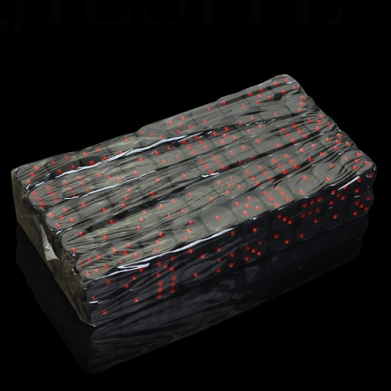 JIESITE казино игральные кости набор 16 мм акриловые игральные кости красный/черный питьевой цифровой игральные кости доска азартные игры 6 сторон покер Вечерние игры Fatory цена