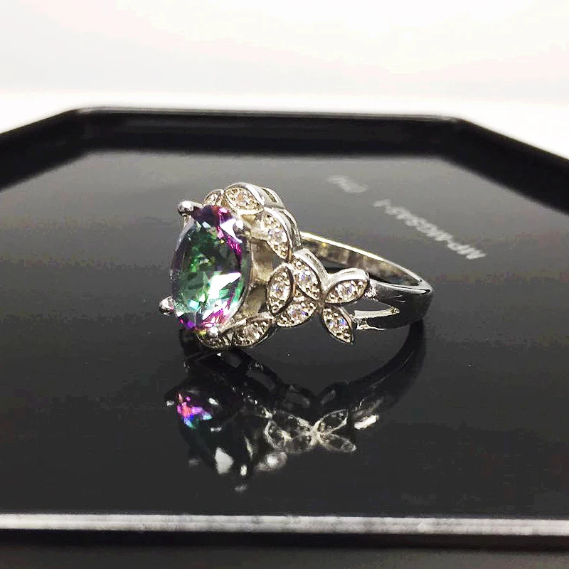 Бижутерия из серебра 925 пробы с топазом овальной формы | Украшения и аксессуары