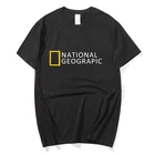 Новинка 2021, Мужская футболка из 100% хлопка с национальным географическим журнал, стильная футболка в стиле Харадзюку с цветным принтом, Мужская одежда для периферии, топы