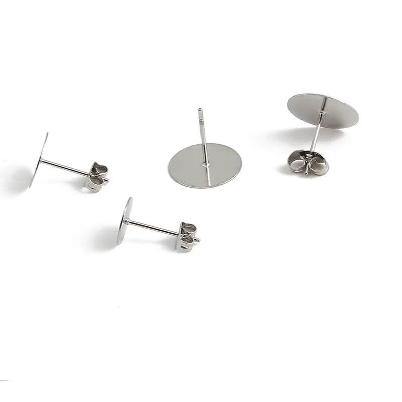 Пустая основа для сережек-гвоздиков пустая из нержавеющей стали с кабошоном 3-12