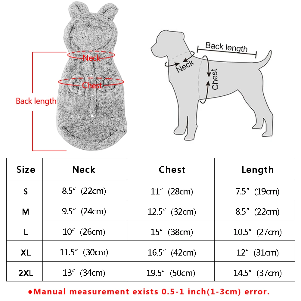 

Winter Warm Dog Clothes Fleece Pet Puppy Coat Jacket Hooded Cute Dog Clothing Costumes For Small Dogs Cats Chihuahua Pug Clothes
