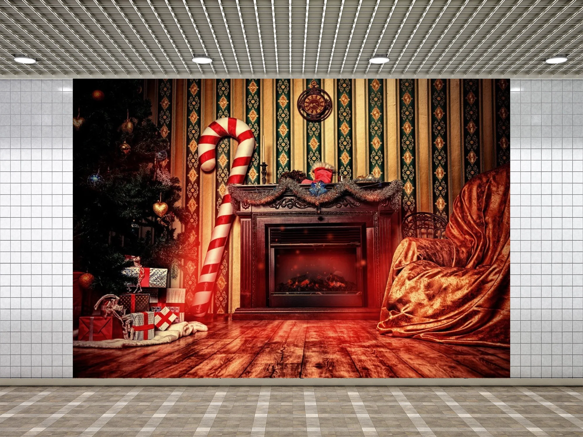 

Lyavshi фотография Фон Рождественская елка украшение стул камин винтажный фон фотостудия