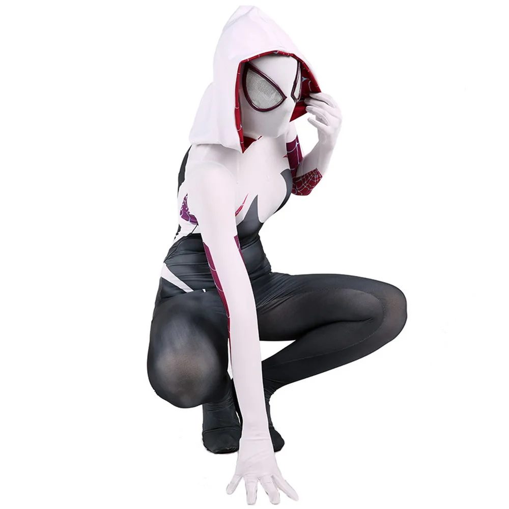 the amazing gwen stacy costume lycra spandex 3d print disfraces de halloween costume cosplay bodysuit superhero costume zentai free global shipping