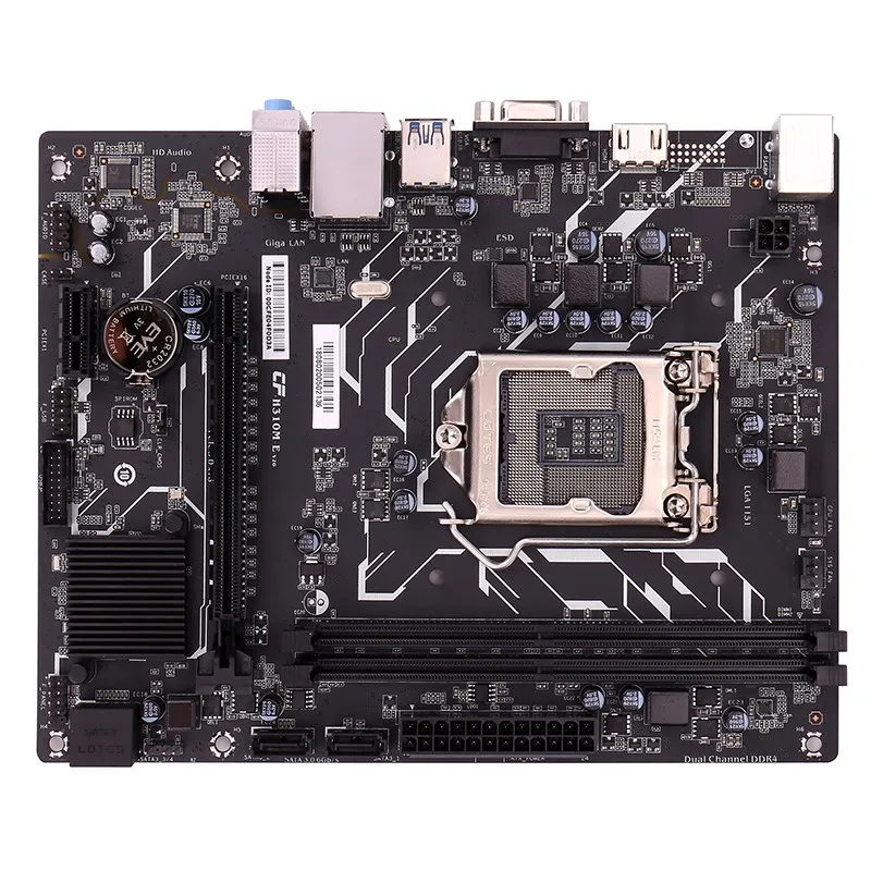 Цветная H310M E V20A двухканальная материнская плата DDR4 RAM USB3.0 SATA3.0 6 ГБ/сек. для