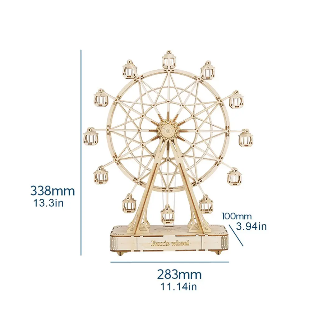 

3D Three-Dimensional Puzzle Wooden Model Manual Diy Assembled Desktop Decoration Heart Motion-Ferris Wheel Tgn01