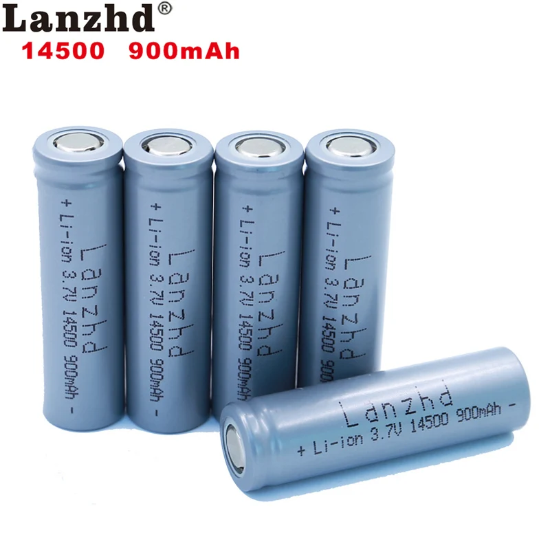 (1 24 шт.) Lanzhd 14500 900 мАч 3 7 В литий ионные аккумуляторные батареи AA литиевая батарея