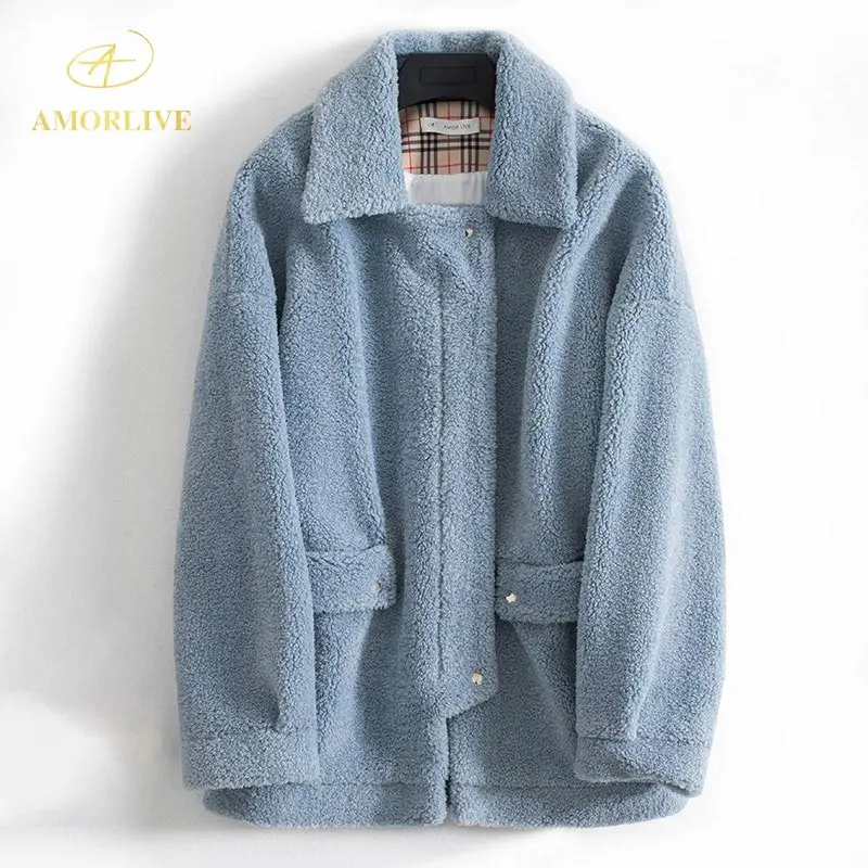 

AMOR LIVE Camel, куртка для стрижки овец, для женщин, зимнее теплое толстое Женское пальто, элегантное модное повседневное пальто, пальто