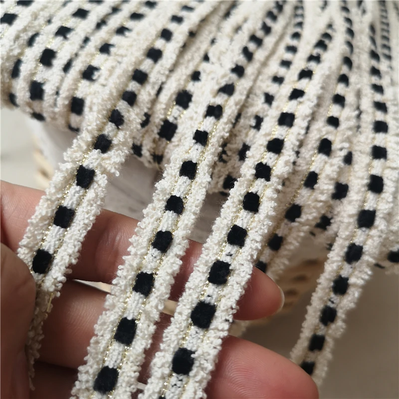 5 ярдов новый многоцветный самостоятельный черно-белый цвет маленький ароматный стиль одежды горловина воротника плетеные кружевные аксессуары.