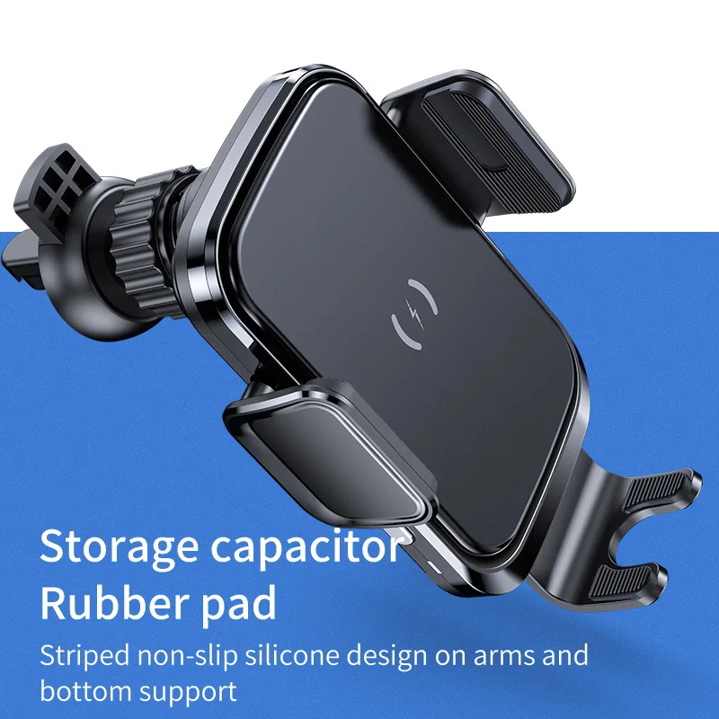 

15W Qi Car Wireless Charger Anti Slip Rubber Pad Fast Charging Air Vent Phone Holder for iPhone 11 12 Xiaomi Samsung Huawei