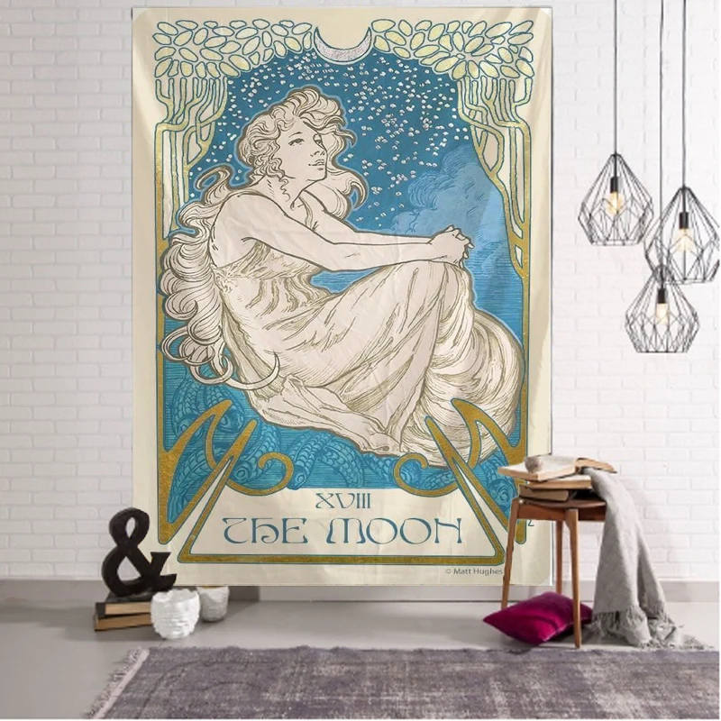 

Mandala Tarot Card Pattern Blanket Tapestry Wall Hanging Tapestries Bedroom Bedspread Throw Cover Astrology Divinatio Wall Decor