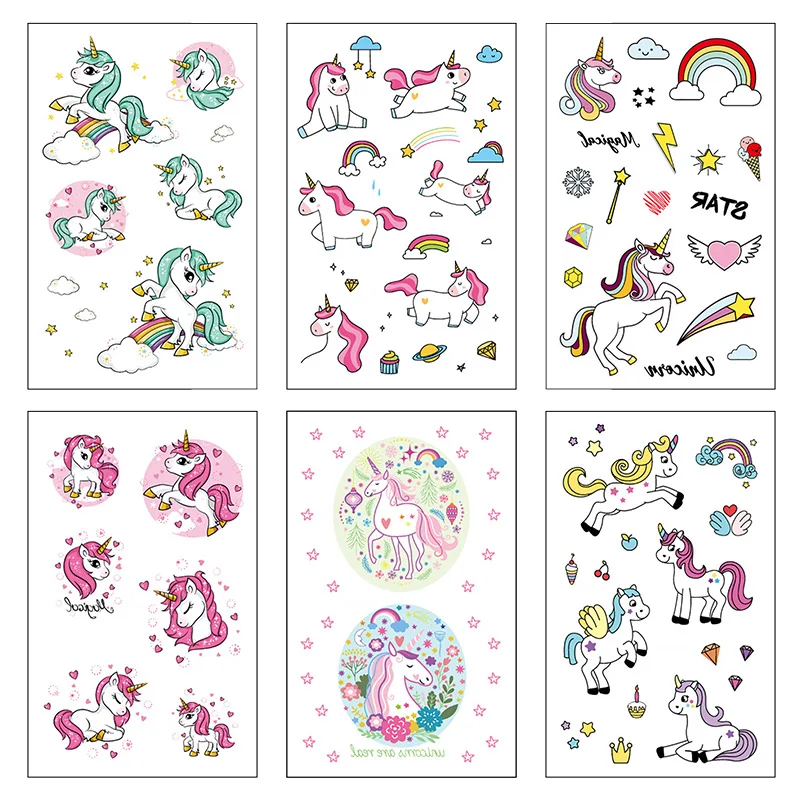 1 шт. водостойкая тату-наклейка в виде единорога | Дом и сад