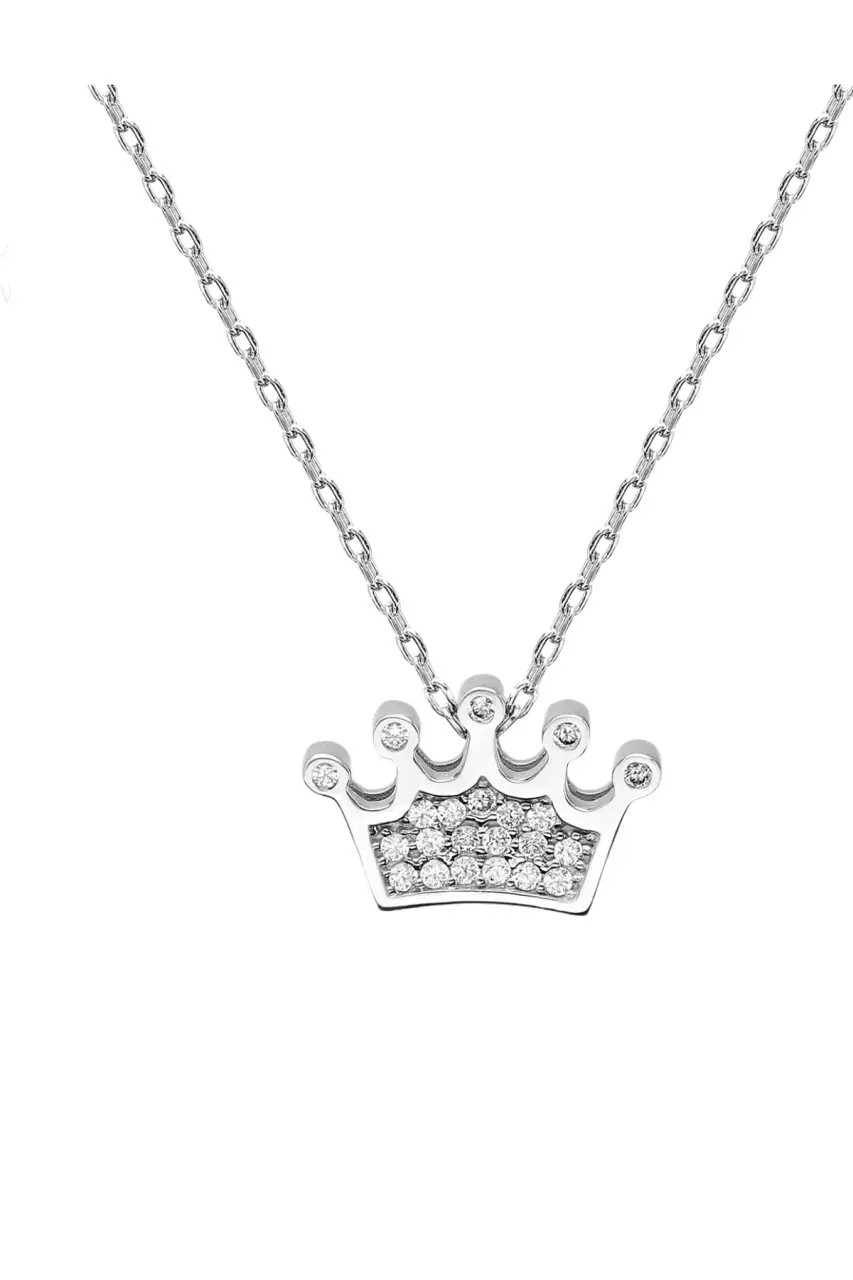 

Certified with Swarovski crystal Queen Crown 925 Silver Necklace
