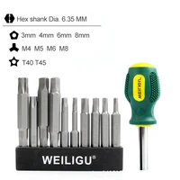 special shaped y type pentagon five pointed star bore screwdriver bit set 14 inch shank screw driver drill bits hand tool