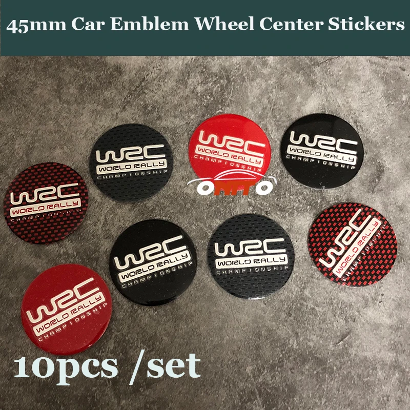 

10pcs/lot 4.5cm For 45mm Car Wheel Sticker Auto Wheel Center WRC logo Emblem Wheel decal