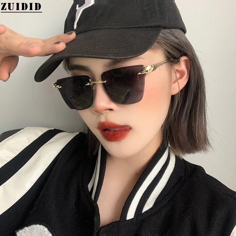 

2021 Rimless Sunglasses Fashion Sunglasses Women Glasses Individuality Vintage Lunette De Soleil Femme Zonnebril Dames Vendors