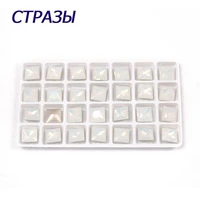 ctpa3bi white opal glitter square crystal sew on rhinestone loose decorative dress stone glass pointback rhinestones for clothes