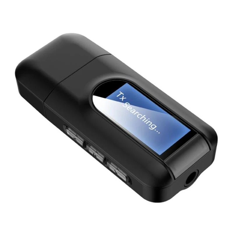RT11 Adaptador inalámbrico de Bluetooth pantalla LCD USB 2 In1 recibidor estéreo de Audio Transmisor para PC TV coche AUX de 3,5mm Adaptador