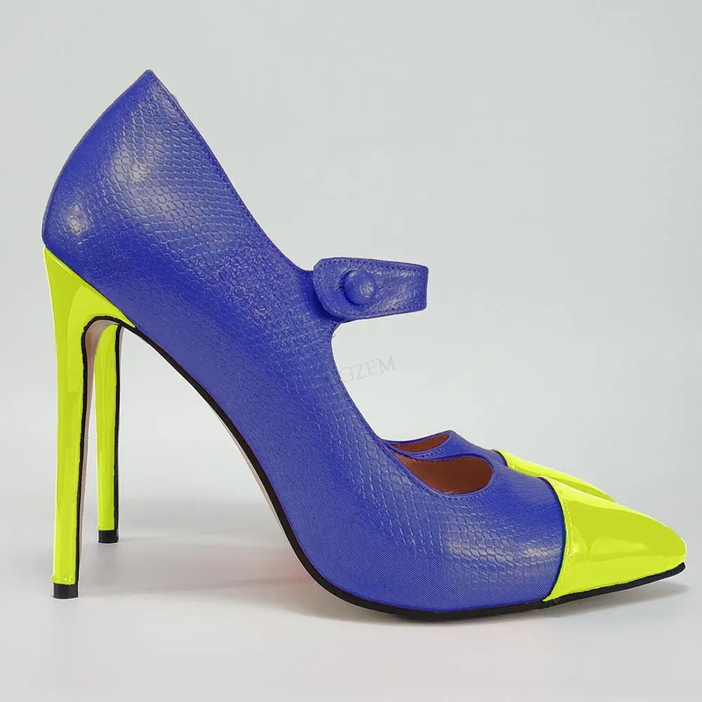 LAIGZEM/шикарные женские туфли лодочки в стиле пэчворк Модельные Mary Jane на шпильке Talon