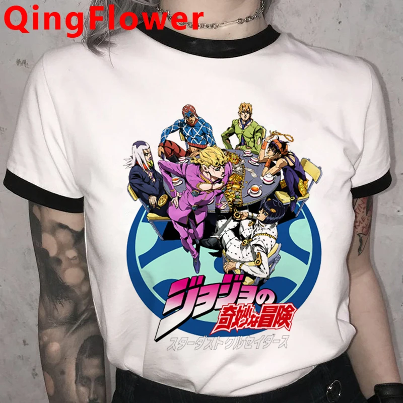 

Женская футболка с забавным рисунком, в стиле аниме Jojo's Bizarre Adventure, летняя футболка в стиле 90-х, уличная одежда