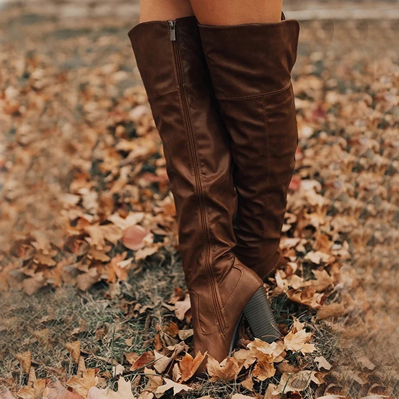 PUIMENTIUA Faux Suede Slim Boots Sexy Over The Knee High Women Fashion Winter Thigh Shoes Woman Botas Mujer | Обувь