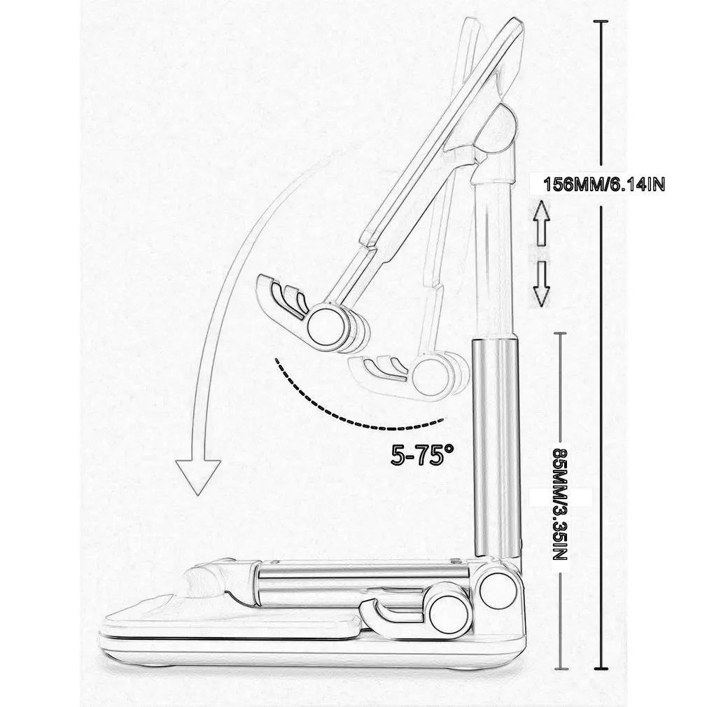 

Metal Desktop Tablet Holder Table Cell Foldable Extend Support Desk Cell Phone Holder Stand For iPhone Adjustable Holder