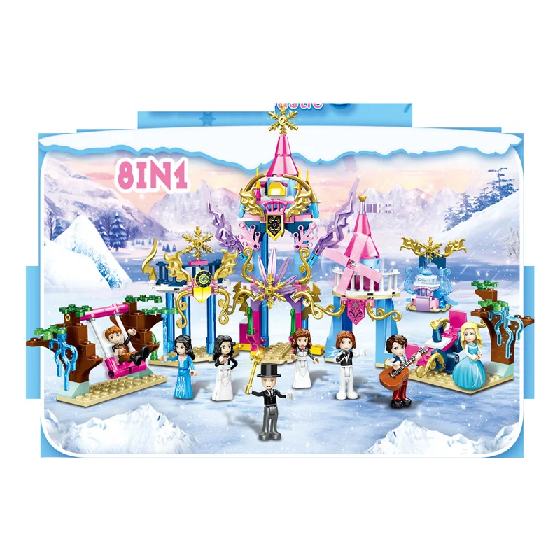 

359pcs QL1113 Windsor Snow Park Series 8-in-1 Castle Princess Puzzle Gift