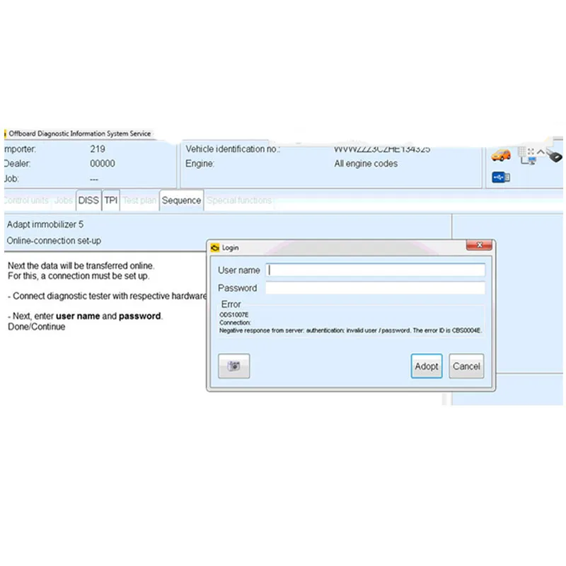 Программное обеспечение VAG ODIS Online для входа в учетную запись модель V5.26 S V11