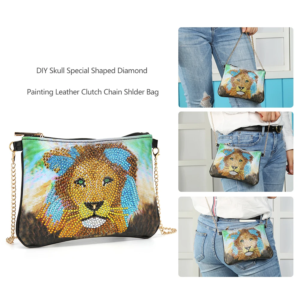 Сумка на плечо для самостоятельной вышивки стразами рюкзак кошелек особой формы